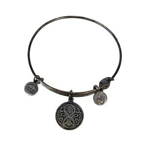 Alex and Ani Celtic Knot Bangle Bracelet Rafaelian Silver Finish Expandable